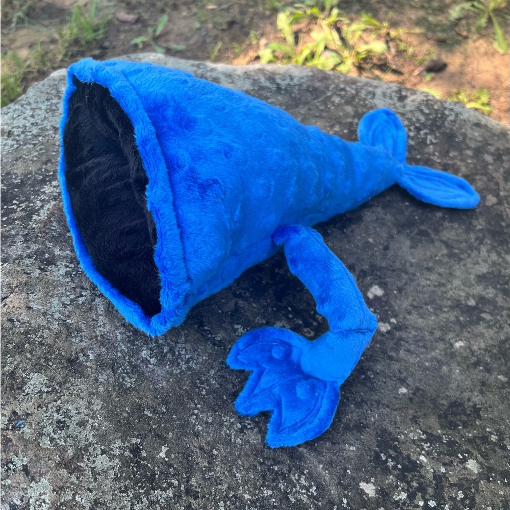Sea Creature Blue Sea Eater HandMade Plush Toy fish Beast ocean 12” Royal Blue